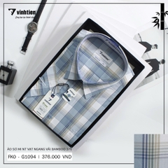 Áo Sơ Mi Ngắn Tay Caro Bamboo Regular Fit 376 Vĩnh Tiến - Nhiều Màu