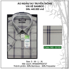 Áo Sơ Mi Ngắn Tay Caro Bamboo Regular Fit 445 Vĩnh Tiến - Nhiều Màu