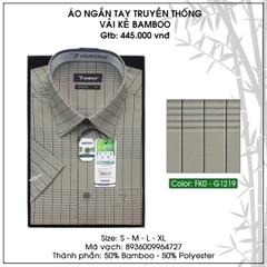 Áo Sơ Mi Ngắn Tay Caro Bamboo Regular Fit 445 Vĩnh Tiến - Nhiều Màu