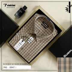 Áo Sơ Mi Ngắn Tay Caro Bamboo Regular Fit 445 Vĩnh Tiến - Nhiều Màu