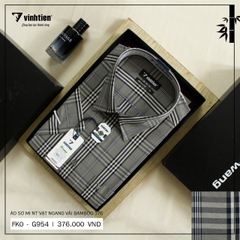 Áo Sơ Mi Ngắn Tay Caro Bamboo Regular Fit 376 Vĩnh Tiến - Size L - Nhiều Màu