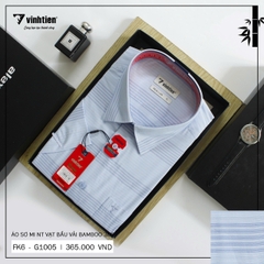 Áo Sơ Mi Ngắn Tay Caro Bamboo Regular Fit 365 Vĩnh Tiến - Vạt Bầu - Nhiều Màu