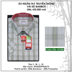 Áo Sơ Mi Ngắn Tay Caro Bamboo Regular Fit 435 Vĩnh Tiến - Vạt Bầu - Nhiều Màu
