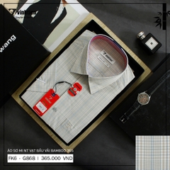 Lẻ Size S - Áo Sơ Mi Ngắn Tay Caro Bamboo Regular Fit 365 Vĩnh Tiến - Vạt Bầu - Nhiều Màu