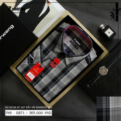 Lẻ Size L - Áo Sơ Mi Ngắn Tay Caro Bamboo Regular Fit 365 Vĩnh Tiến - Vạt Bầu - Nhiều Màu
