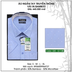Áo Sơ Mi Ngắn Tay Họa Tiết Bamboo Regular Fit 445 Vĩnh Tiến - Nhiều Màu