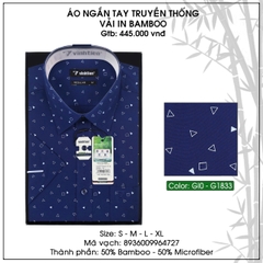 Áo Sơ Mi Ngắn Tay Họa Tiết Bamboo Regular Fit 445 Vĩnh Tiến - Nhiều Màu