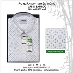 Áo Sơ Mi Bigsize Ngắn Tay Họa Tiết Bamboo Regular Fit 445 Vĩnh Tiến - Nhiều Màu