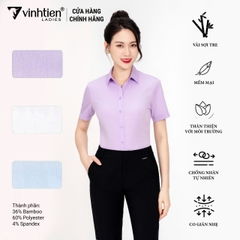 Áo Sơ Mi Nữ Ngắn Tay Vải Bamboo Slimfit 335 Vĩnh Tiến - GM-A014