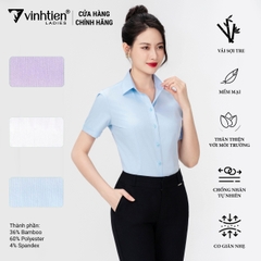 Áo Sơ Mi Nữ Ngắn Tay Vải Bamboo Slimfit 335 Vĩnh Tiến - GM-A015