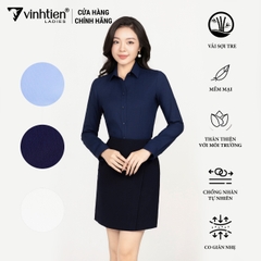 Áo Sơ Mi Nữ Dài Tay Vải Kẻ Bamboo Slimfit 389 Vĩnh Tiến - Nhiều Màu