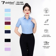 Áo Sơ Mi Nữ Ngắn Tay Vải Trơn Modal Slimfit 295 Vĩnh Tiến - LM-A002