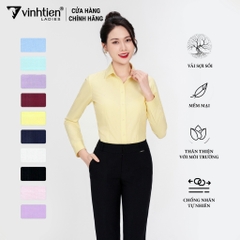 Áo Sơ Mi Nữ Dài Tay Vải Trơn Modal Slimfit 315 Vĩnh Tiến - LM-A006-Vàng