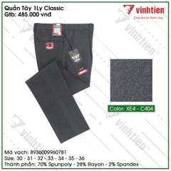 Quần Tây 1ly Classic 485 Vĩnh Tiến - XE4-C404