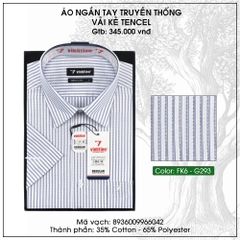 Áo Sơ Mi Ngắn Tay Caro Tencel-Spun Regular Fit 345 Vĩnh Tiến - FK6-G293