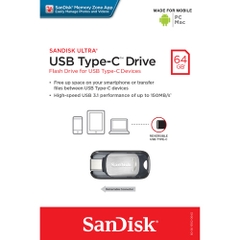 USB 3.1 SanDisk 64GB Ultra USB Type-C Flash Drive SDCZ450-064G-Q46