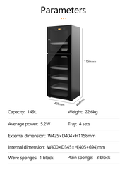 Tủ chống ẩm cao cấp Lenthem DT-170D, Đèn Led, Chính hãng, Có CO/CQ/VAT
