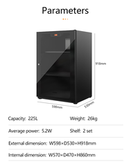 Tủ chống ẩm cao cấp Lenthem DT-250D, Đèn Led, Chính hãng, Có CO/CQ/VAT