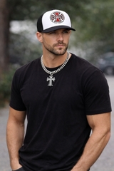 Nón NHS Snapback Thánh Giá Cao Cấp - Trắng phối đen TG002