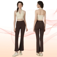 Bộ tập beYoga SET6129 - Áo Cổ yếm Khóa kéo & Quần loe Tôn dáng