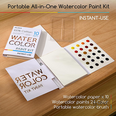 Set 10 sheets watercolor + 24 dots MEEDEN
