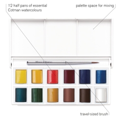 Màu nước Winsor & Newton Cotman - Set 12 Sketcher's Pocket Box