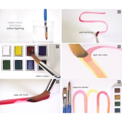 Màu nước Winsor & Newton Cotman - Set 12 Brush Set
