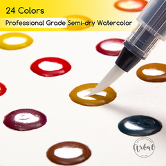 Set 10 sheets watercolor + 24 dots MEEDEN