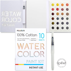 Set 10 sheets watercolor + 24 dots MEEDEN