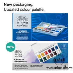 Màu nước Winsor & Newton Cotman - Set 12 Sketcher's Pocket Box