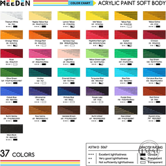 Bộ Sơn Acrylic Mềm MEEDEN Soft Body Acrylic Paints Lẻ (250ml / 8.45oz)
