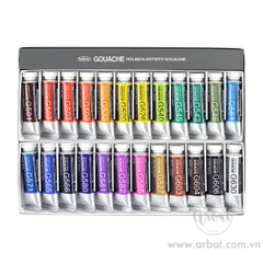 Set màu Gouache Holbein - 24 màu 15ml