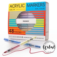 Bộ acrylic marker 2 đầu brush Meeden