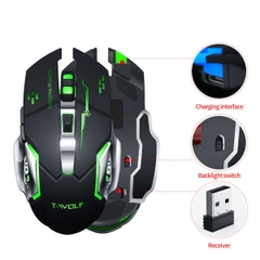Chuột không dây Game T-WOLF Q13(Pin sạc)