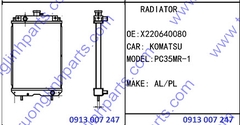 RADIATOR X220640080 for Excavator Komatsu PC35MR-1