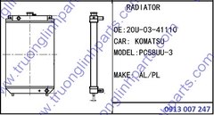 RADIATOR 20U-03-4110 for Excavator Komatsu PC58uu-3