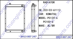 RADIATOR 203-03-61112 for Excavator Komatsu PC100-6 PC120-6