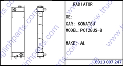 RADIATOR for Excavator Komatsu PC128US-8