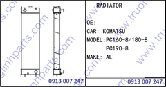RADIATOR 21K-03-71113 for Excavator Komatsu PC160-8 PC180-8 PC190-8