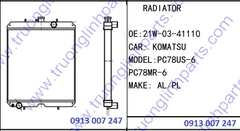 RADIATOR 21W-03-41110 for Excavator Komatsu PC78-6