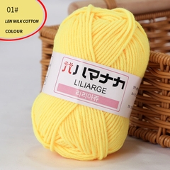 Len Milk Cotton LYLYCRAFT Cuộn 25g Sợi 2mm Gồm 64 Màu, Cuộn Len Dành Cho Người Mới Bắt Đầu Học Móc Len Cơ Bản