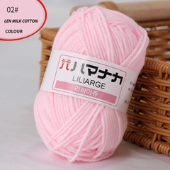 Len Milk Cotton LYLYCRAFT Cuộn 25g Sợi 2mm Gồm 64 Màu, Cuộn Len Dành Cho Người Mới Bắt Đầu Học Móc Len Cơ Bản