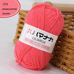 Len Milk Cotton LYLYCRAFT Cuộn 25g Sợi 2mm Gồm 64 Màu, Cuộn Len Dành Cho Người Mới Bắt Đầu Học Móc Len Cơ Bản