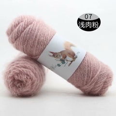 Len lông chồn đan áo, len đan khăn và mũ len dành cho người lớn trọng lượng cuộn 70g gồm 32 màu