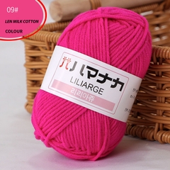 Len Milk Cotton LYLYCRAFT Cuộn 25g Sợi 2mm Gồm 64 Màu, Cuộn Len Dành Cho Người Mới Bắt Đầu Học Móc Len Cơ Bản