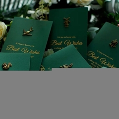 Thiệp Xanh Phong cách Retro sang trọng