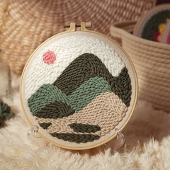 SET LEN LÀM TRANH THÊU - KHUNG TRÒN - PHONG CẢNH