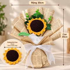 Bó Hoa Len Handmade LYLYCRAFT, Hoa Len Đan Móc Làm Qùa Tặng Sinh Nhật, Tốt Nghiệp-01