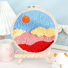 SET LEN LÀM TRANH THÊU - KHUNG TRÒN - PHONG CẢNH