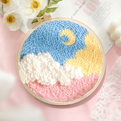 SET LEN LÀM TRANH THÊU - KHUNG TRÒN - PHONG CẢNH